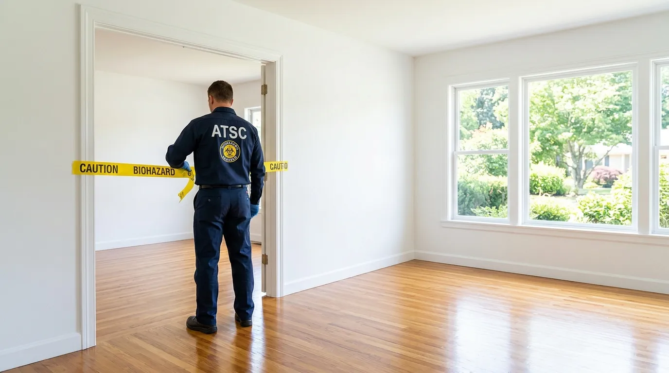 Certified biohazard cleanup crew performing Decomposition Cleanup in White Horse
